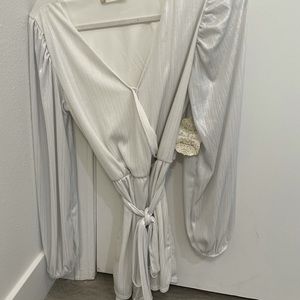 Altar’d State Shimmery White Romper NEW WITH TAGS